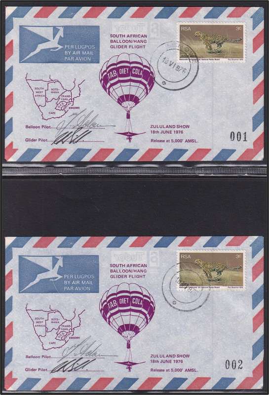 Various SIGNED 1976 RSA Baloon Flight Cover Collection