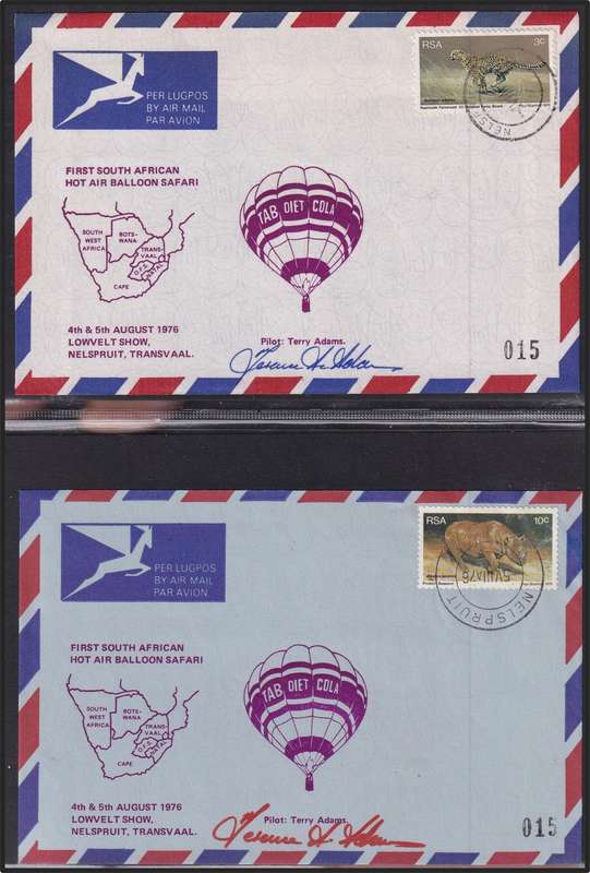 Various SIGNED 1976 RSA Baloon Flight Cover Collection