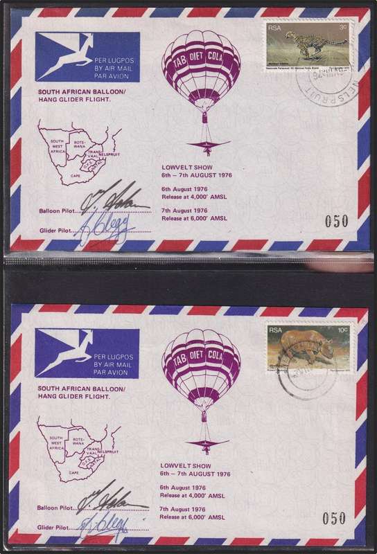 Various SIGNED 1976 RSA Baloon Flight Cover Collection