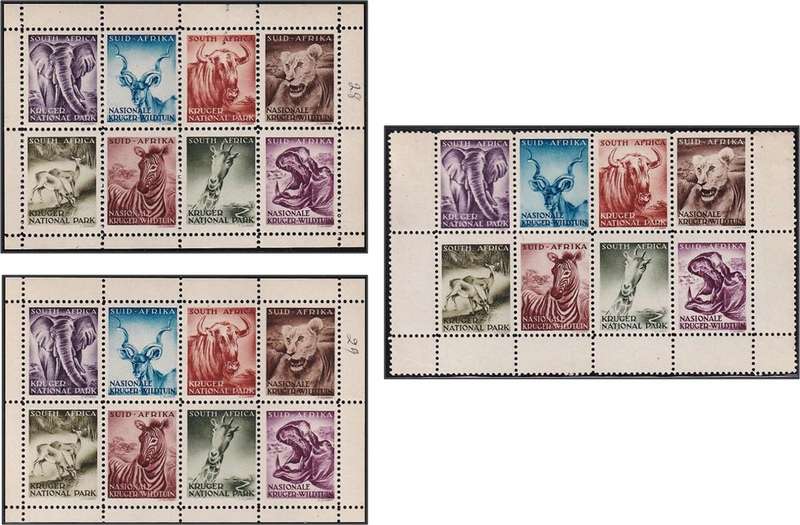 Kruger National Park Cinderella Issues, Mostly UMM(**) Sheet 28, 29 & Perforated Outer Margins