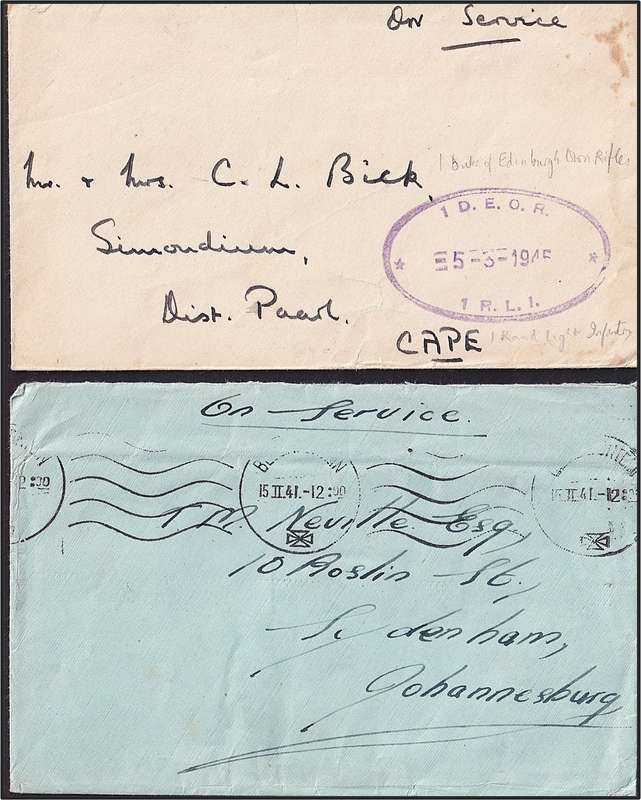 WWII "On Active Service" Censored Covers x 9 - Intern Camps & Other Institutions