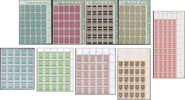 1970/80s Mozambique Fiscal/Surcharged Issues in Blocks, Mostly UMM(**) - High CV Lot!