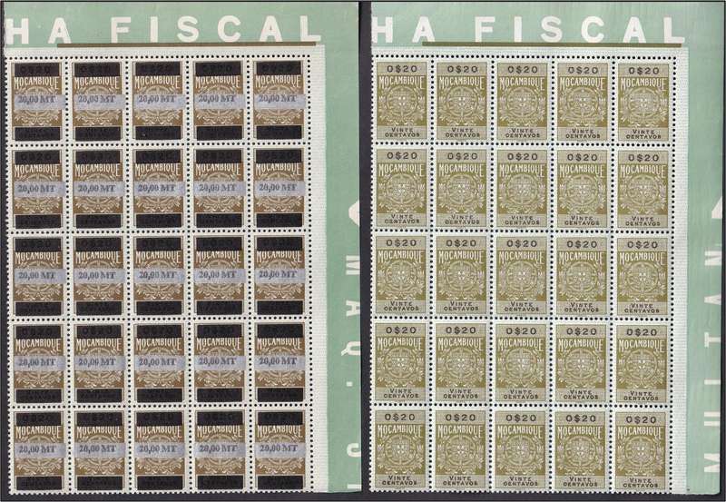 1970/80s Mozambique Fiscal/Surcharged Issues in Blocks, Mostly UMM(**) - High CV Lot!