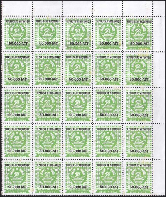 1970/80s Mozambique Fiscal/Surcharged Issues in Blocks, Mostly UMM(**) - High CV Lot!