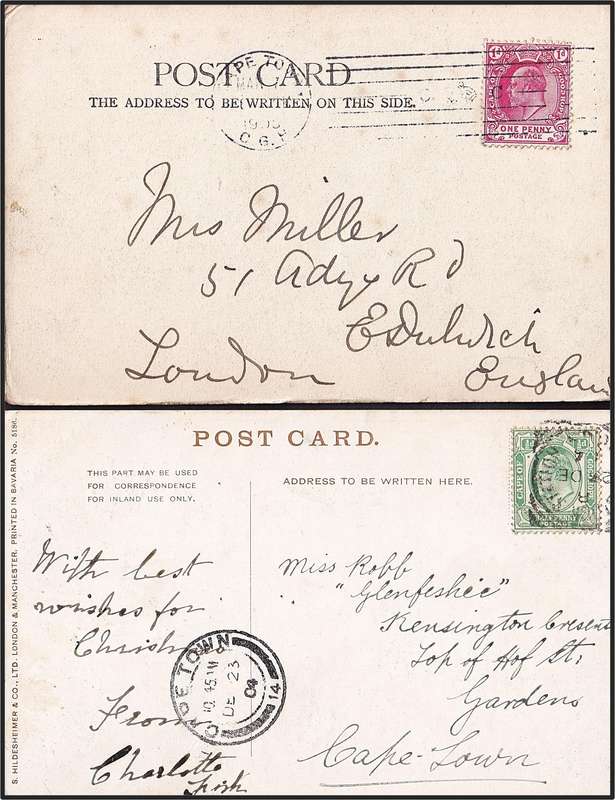 12 x CoGH Post Cards 1904/11 - French Hoek, Riebeek West, Rhodes, Warrenton etc