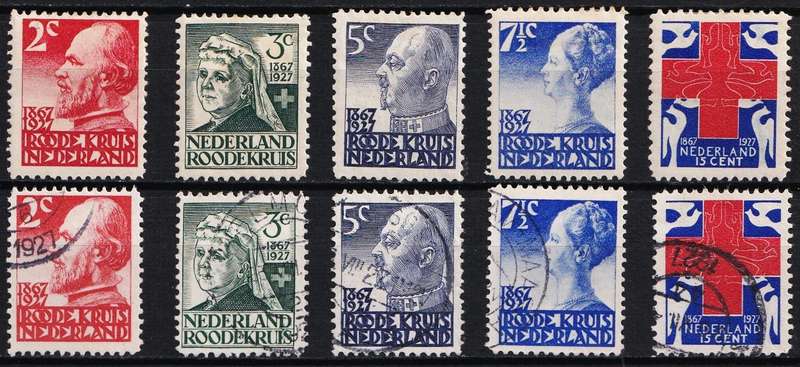 1927 Netherlands Red Cross Set in MM(*) & VFU  @ CV  R1,900+