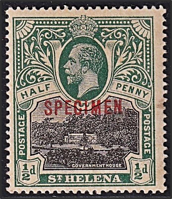 1912/16 St Helena ½d KGV SG.72 MM(*) - Overprinted SPECIMEN