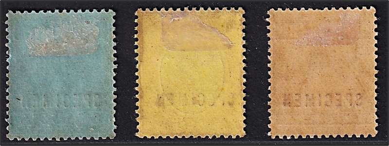 1912/21 St. Lucia KGV 2/6 SG.87 MM(*) + 2d & 4d of Same Issue - Overprinted SPECIMEN
