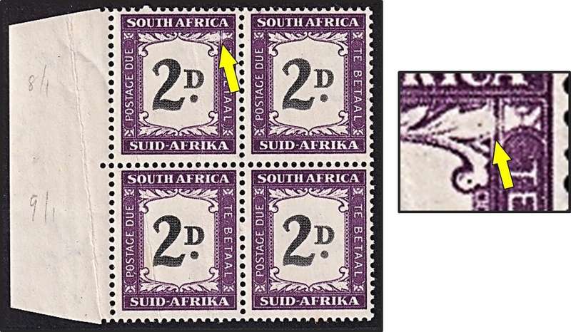 1952 Union 2d Postage Due UMM(**) CC.39 with UHB Variety - Smudged Scroll Top Left