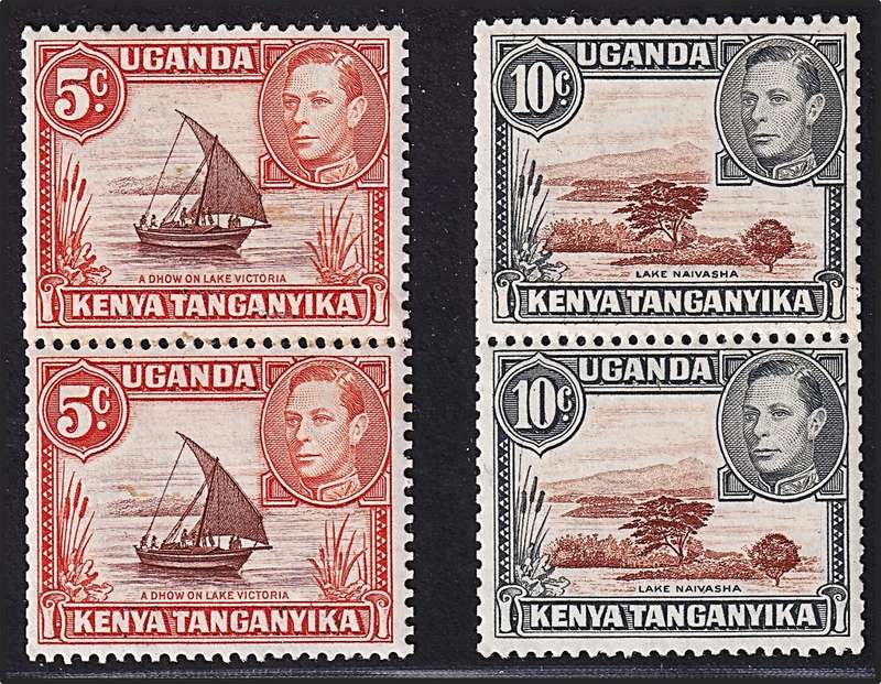 1950 KUT KGVI SG.133/136 UMM(**) Both Vertical Pairs with PAPER JOINS - For the Specialist!