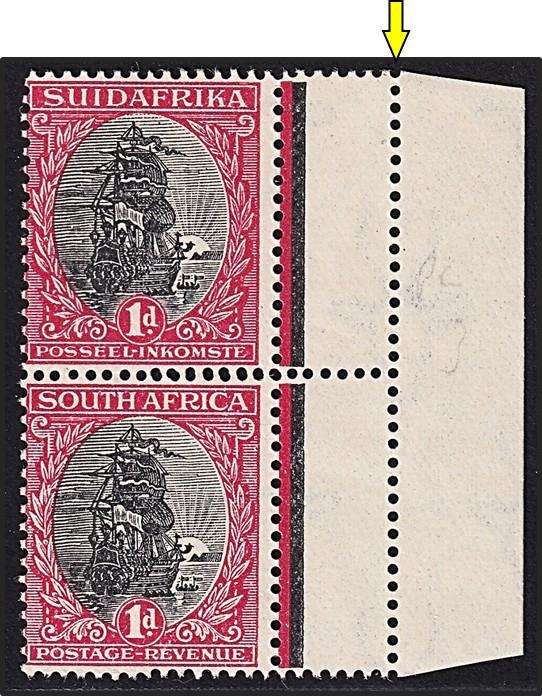 1930 Union 1d MM(*) Vertical Pair CC.30P with Extra Row of Vertical Perforations - Nice Item!