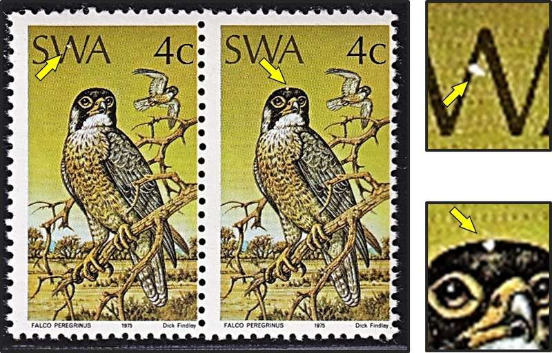1975 SWA 4c CC.279 UMM(**) Flaws  - Mark on "W" & White Dot on Forehead