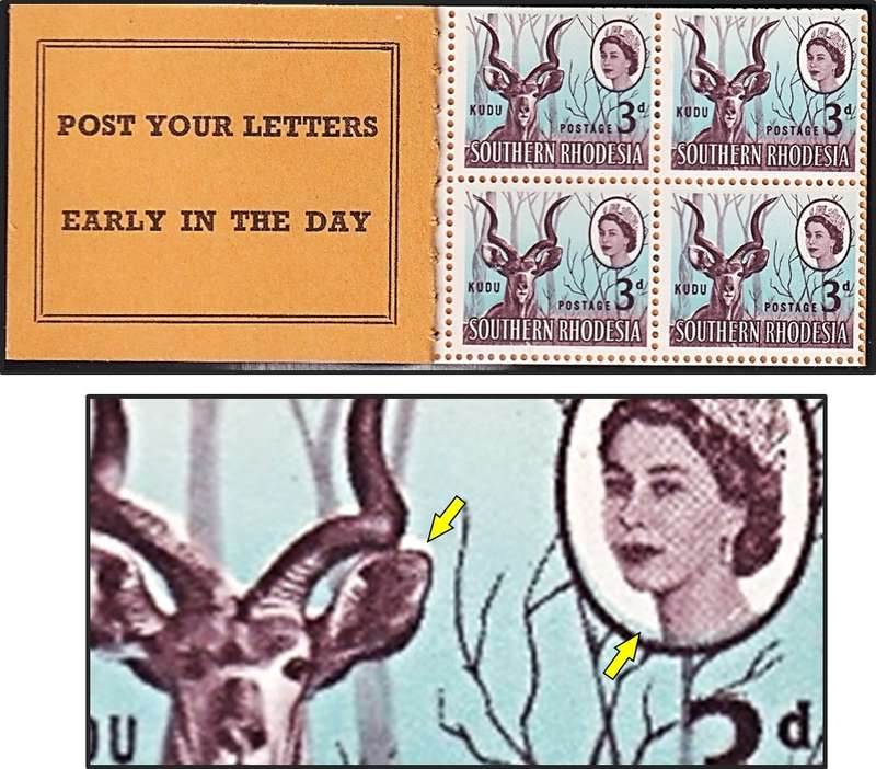 1966 Rhodesia 1/3d UMM(**) Unexploded Booklet with Blue Colour Shift - Scarce in this Issue