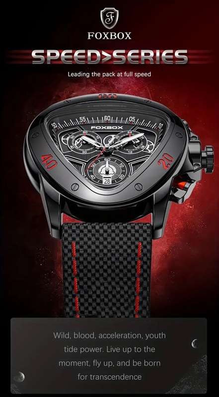 FOXBOX Innovative Military "Snake Head" Sport Chronograph Watch