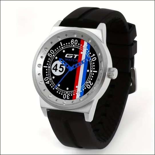 GT Men's Sports Alloy Wrist Watch With Silicone Strap, Japanese Movement