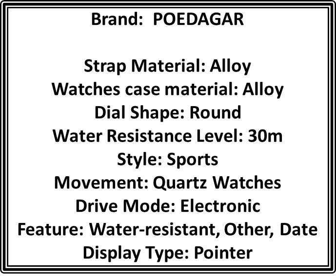 POEDAGAR Men's Classic Luminous Sports Watch