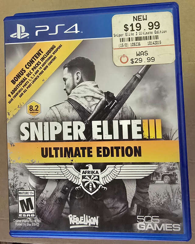 PS4 game: Sniper elite Ultimate edition