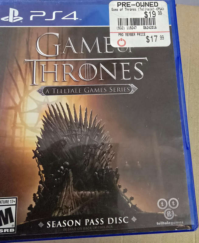PS4 games: Game of thrones