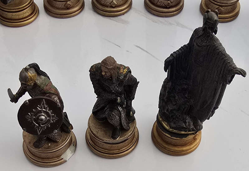 Lord of the rings chess pieces highly collectable and valuable