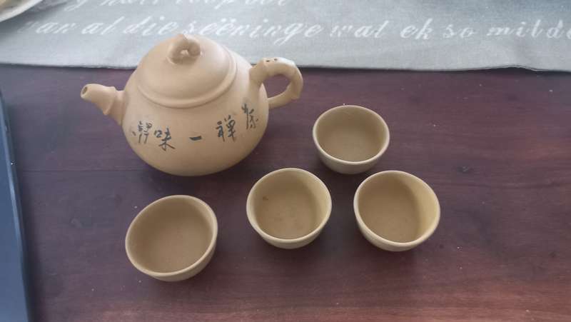 Yixing Gold Clay Teapot and Cups