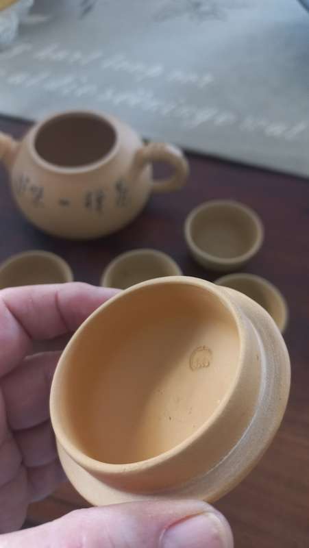 Yixing Gold Clay Teapot and Cups