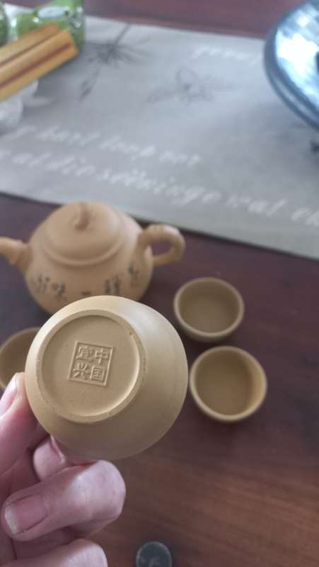Yixing Gold Clay Teapot and Cups