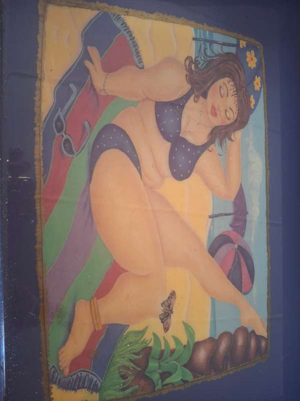 Blue wooden tray