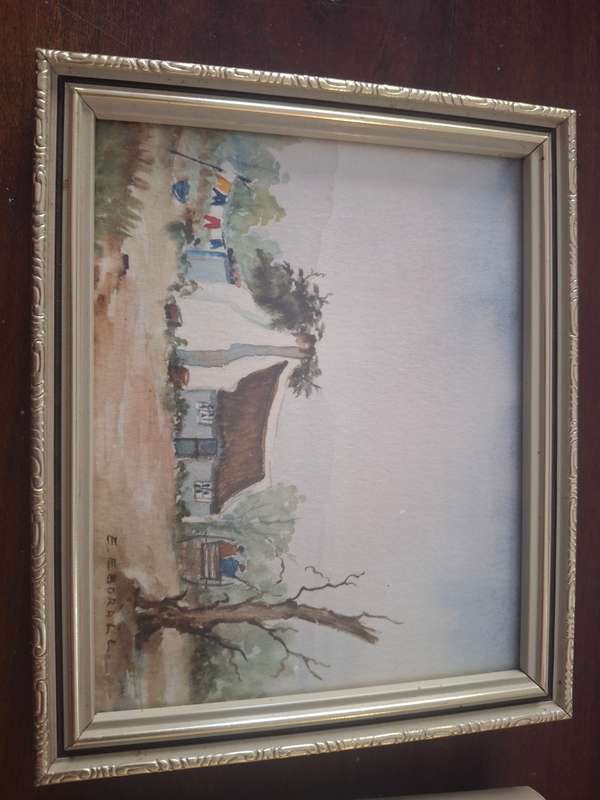E Eborall - Fisherman`s houses - A lovely mixed media painting