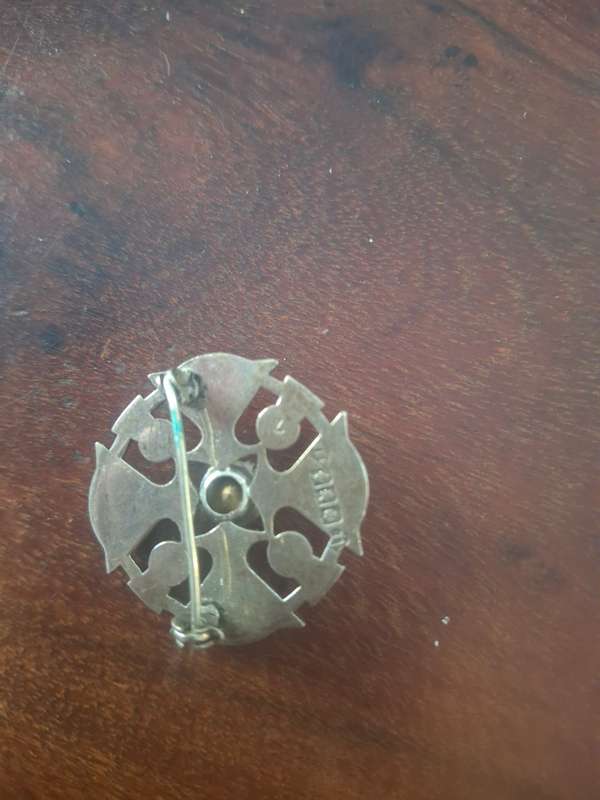1950s Scottish Sterling Silver Faux Stones Thistle Brooch Hallmarked