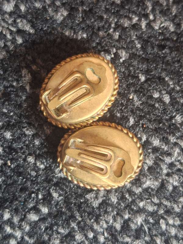 Vintage oval Micro Mosaic clipp on earrings