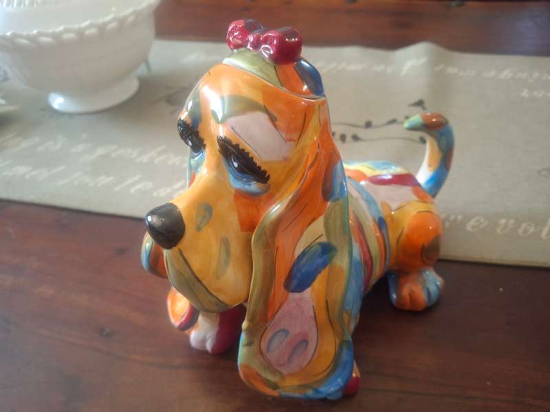Blue Sky Teapot in Multicoloured Cocker Spaniel Shape