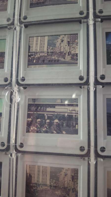 Vintage slides in holder