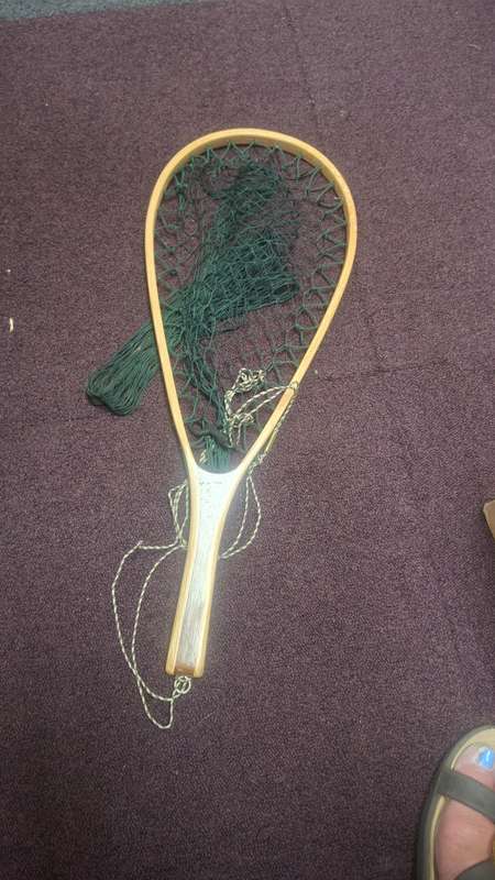 Hand Held Landing Net Bend Wood Antique Fishing Tackle