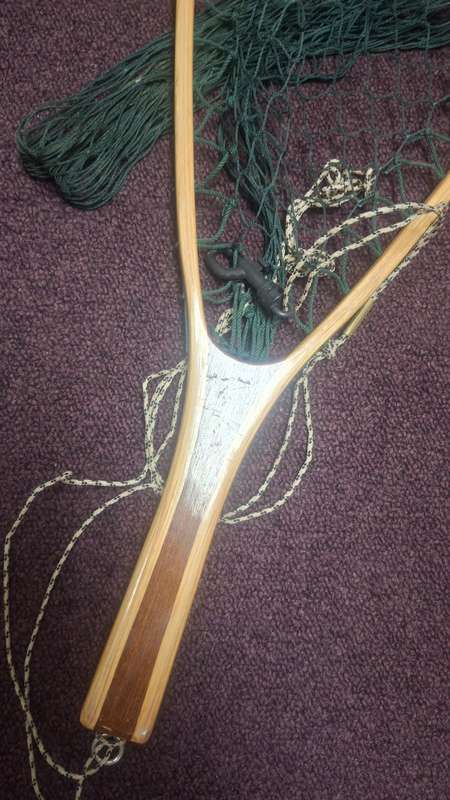Hand Held Landing Net Bend Wood Antique Fishing Tackle
