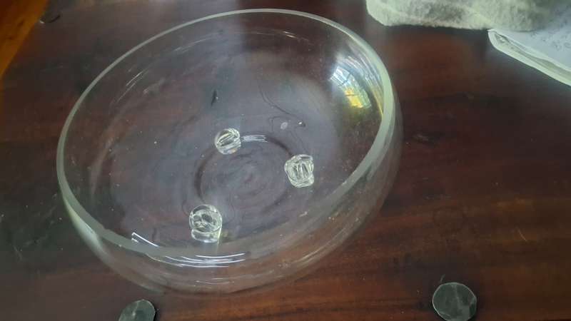 Handmade glass salad bowl