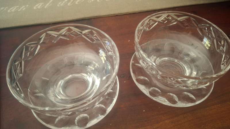 Stuart Crystal England diamond cut bowls x 2
