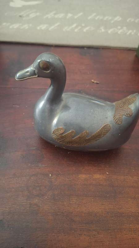 Vintage pewter duck