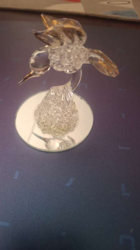 Vintage mirror glass bird