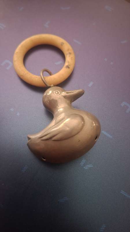 Vintage toy rattle duck