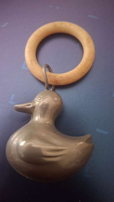 Vintage toy rattle duck
