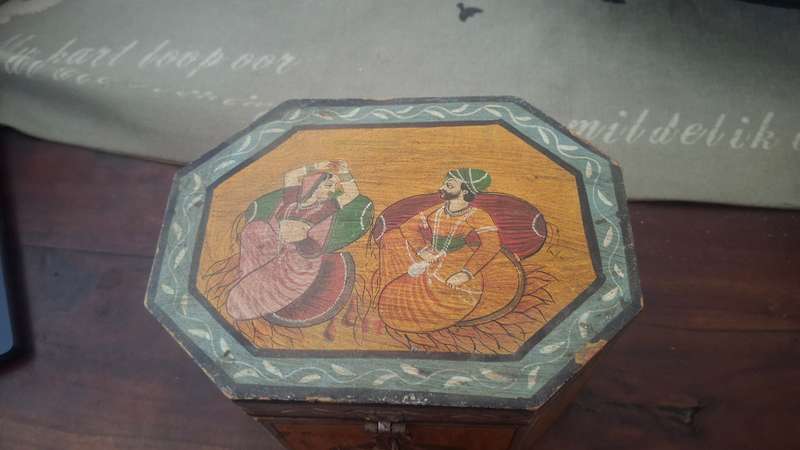 Vintage wooden handpainted box