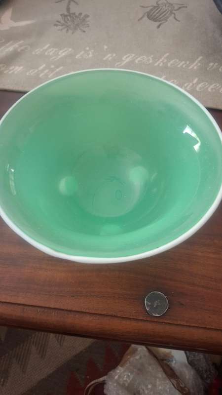 Vintage jade green glass bowl