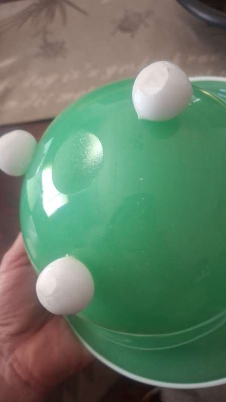 Vintage jade green glass bowl