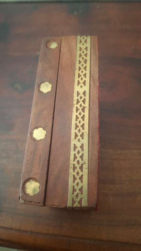 Vintage Indian Rosewood and Brass Inlay Hinged Box