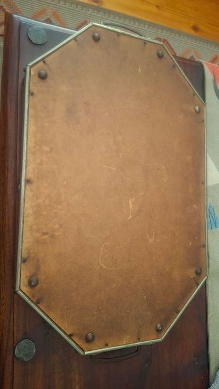 Victorian Era Reverse Painted Foil Art  Serving Tray