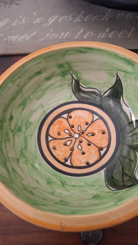 Handpainted porcelain bowl with plate