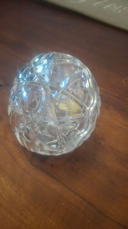RCR Royal Crystal Rock Genuine Lead Crystal Trinket Box Gold Tone snail Italy