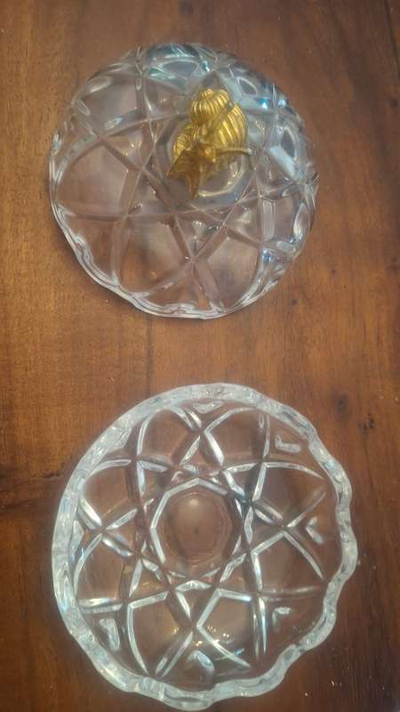 RCR Royal Crystal Rock Genuine Lead Crystal Trinket Box Gold Tone snail Italy