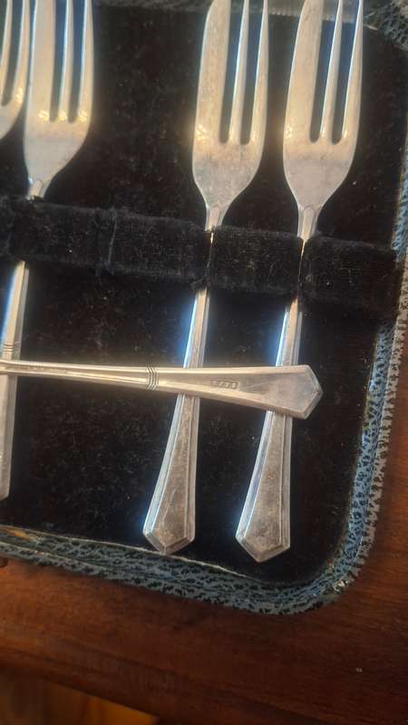 Vintage cake forks in box