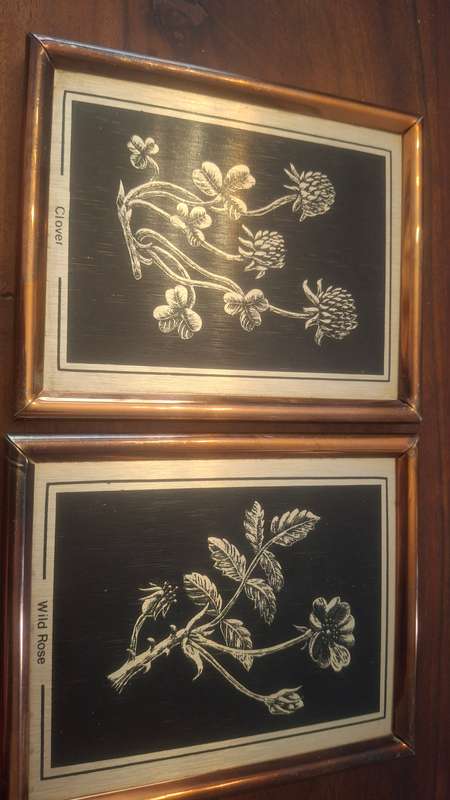 Vintage prints on metal